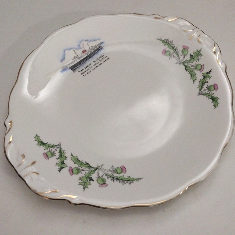 Queen Anne China Small Platter Car Ferry Bluenose Nova Scotia Souvenir Plate 10"